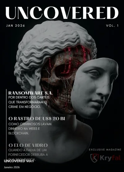 Capa da UNCOVERED Volume 1 — estátua quebrada com circuitos vermelhos